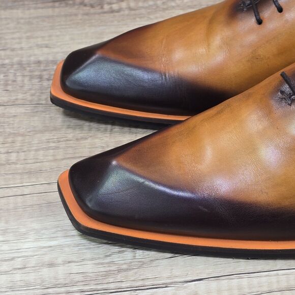 Mezlan Dietro Whole Cut Men\'s Size 12M Glazed Tan Leather Oxford Dress Shoes main image 5